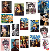 Bügelaufkleber - Van Gogh und Mona Lisa